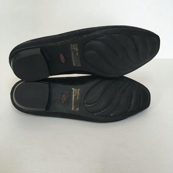 Clarks Artisan Caswell Genoa Loafers Size 8 Snake Embossed Leather Black/Gold - Picture 9 of 10